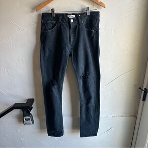 Re/Done Jeans‎ High Rise Slim Straight with up-cycled Levi's Button Fly Sz 27